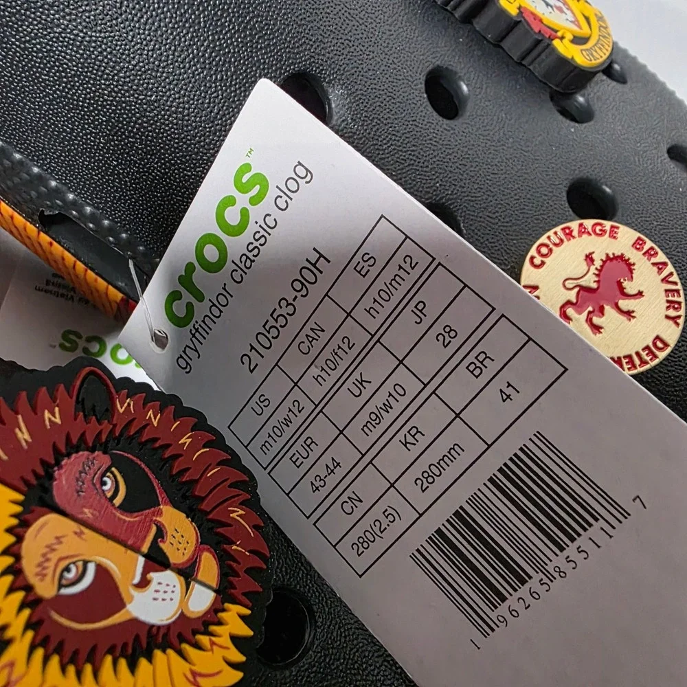 Crocs Harry Potter‎ Gryffindor Classic Clogs Black Red Yellow Size M10 W12